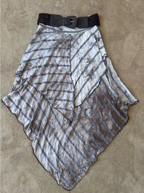 Striped Handkerchief Hem Skirt